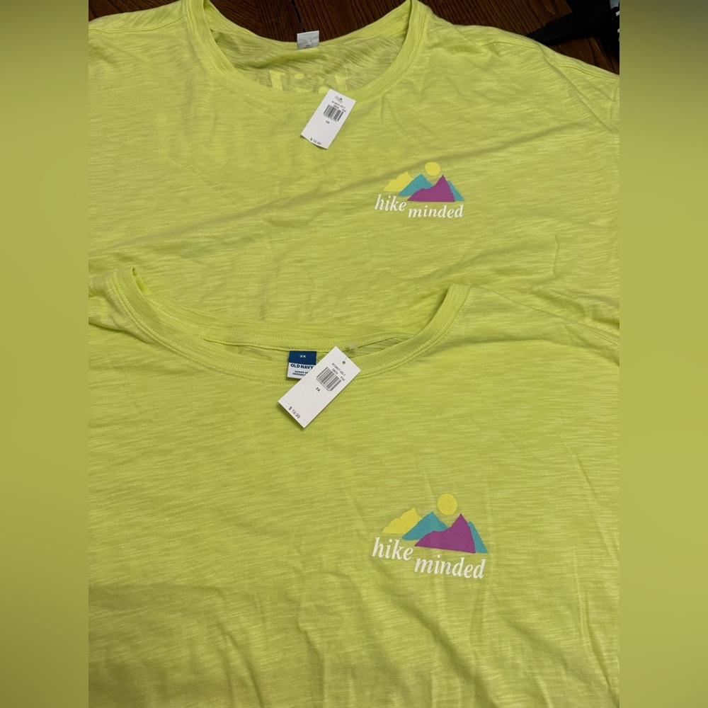 BUNDLE TWO TEE SHIRTS OLD NAVY “HIKE MINDED”. SIZE 3 X. NWT